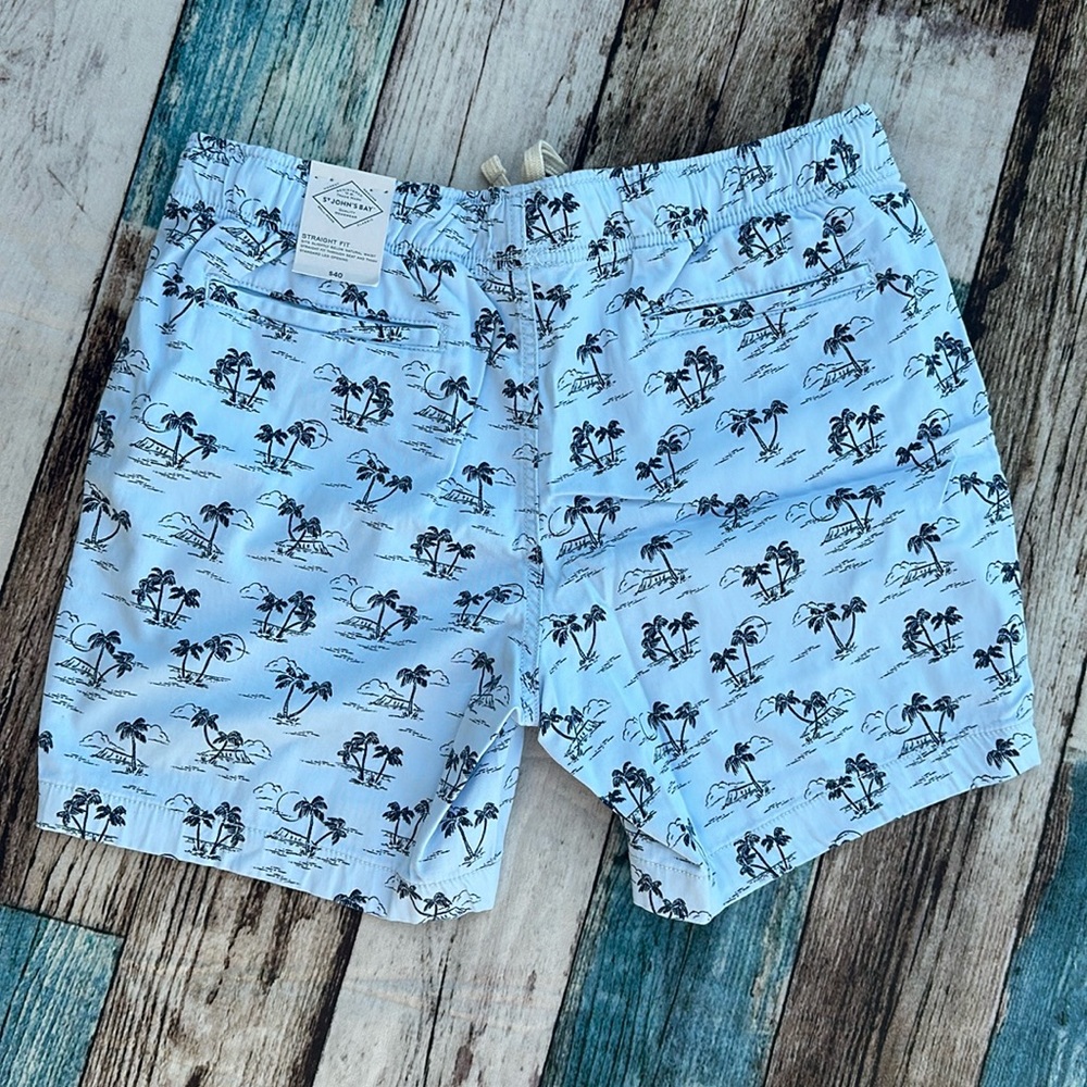 St. Johns Bay,  Palm Tree Print, Mens Shorts - Picture 3 of 4